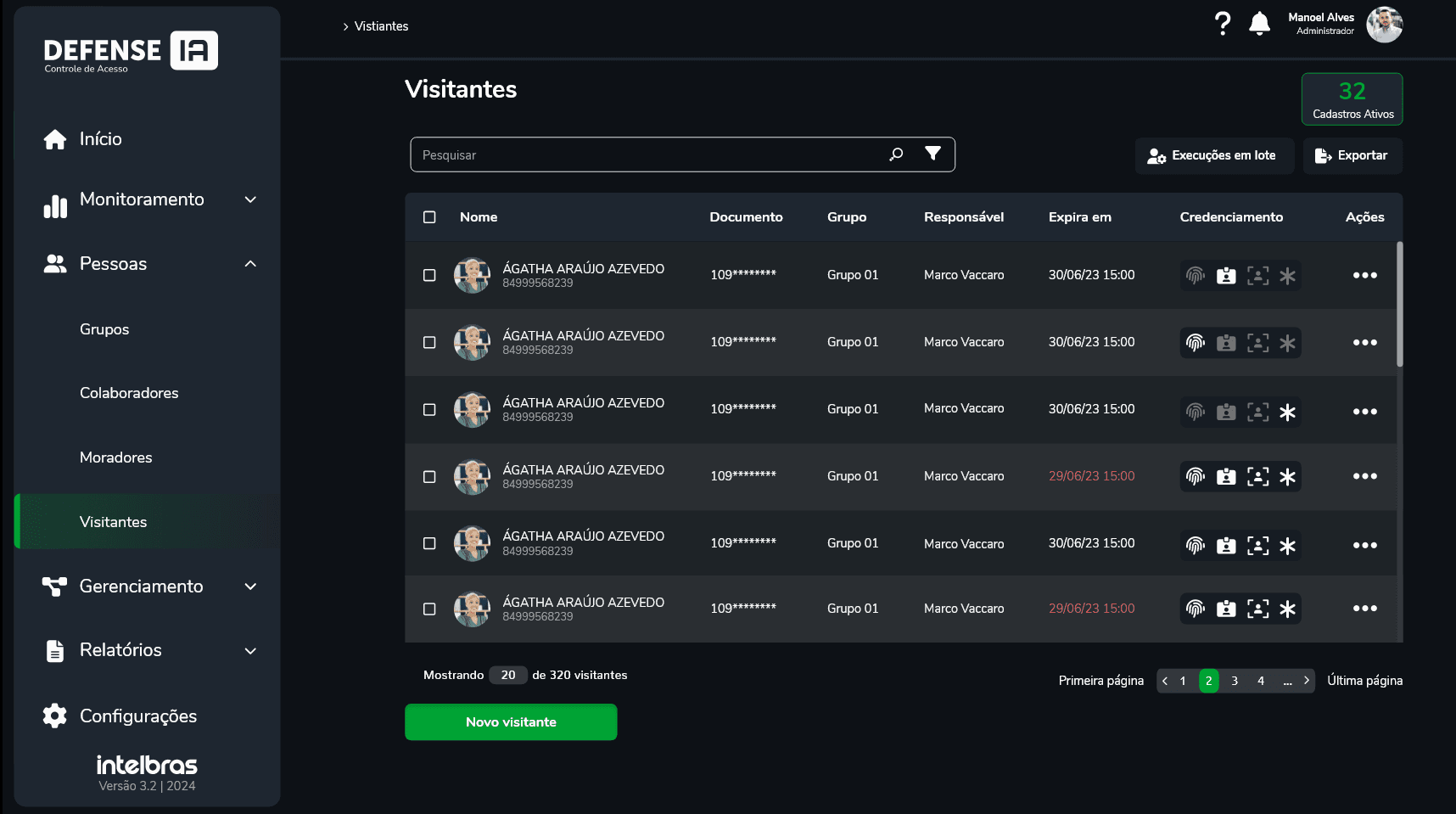 Sistema de controle de acesso Defense IA