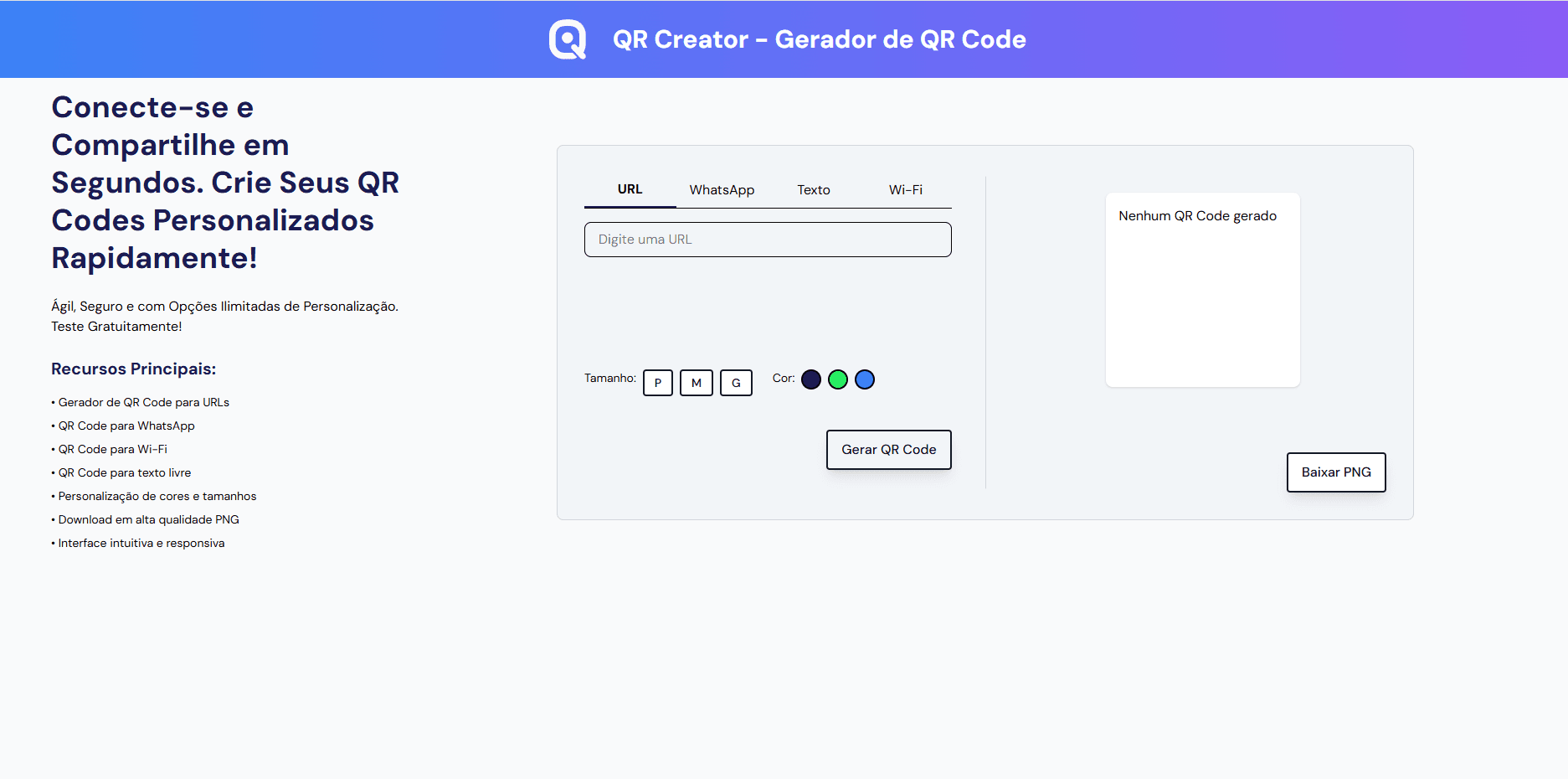 Gerador de códigos QR